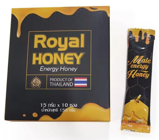 MIEL APHRODISIAQUE ROYAL HONEY BLACK POUR HOMME - STIMULANT EFFICACE NATUREL FORMULE INTENSE ENDURANCE GINSENG 10 SACHETS