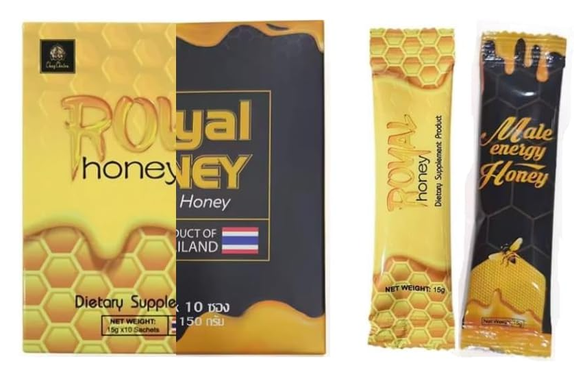 MIEL APHRODISIAQUE ROYAL HONEY GOLD ET BLACK POUR HOMME - FORMULE INTENSE GINSENG NATUREL ENDURANCE STIMULANT TRES EFFICACE 20 SACHETS